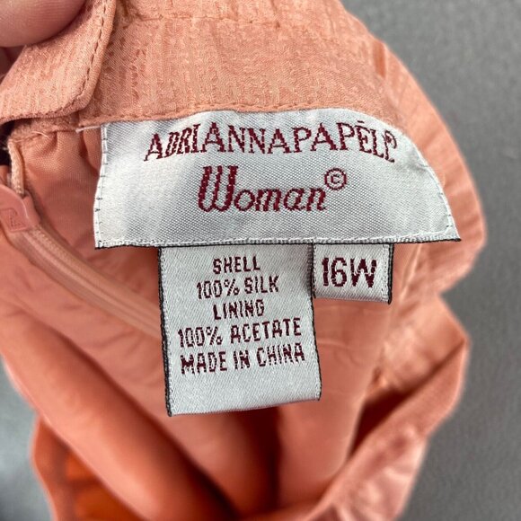 Adrianna Papell Skirt Womens 16W Plus Silk Pink Textured Midi Straight Everyday - Picture 6 of 10